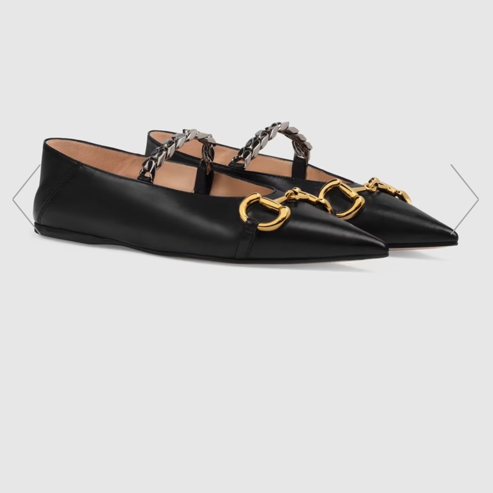 Gucci gorgeous leather ballet flats